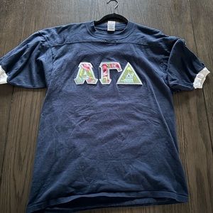 Alpha Gamma Delta Embroidered Jersey Style Tee | AGD | ΑΓΔ